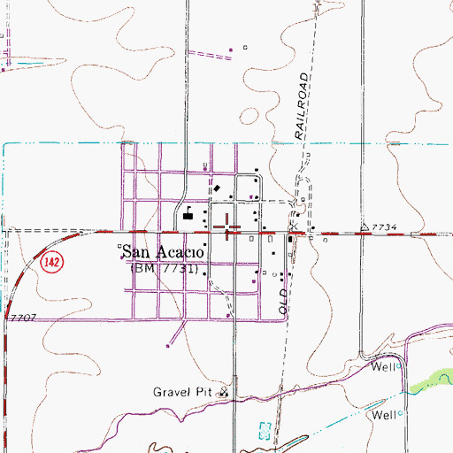 Topographic Map of San Acacio, CO