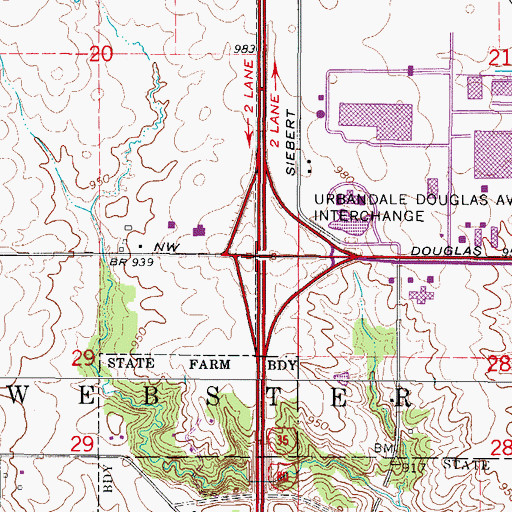 Topographic Map of Interchange 126, IA
