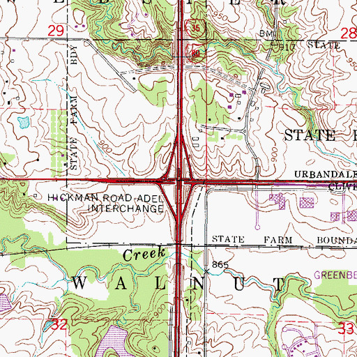 Topographic Map of Interchange 125, IA