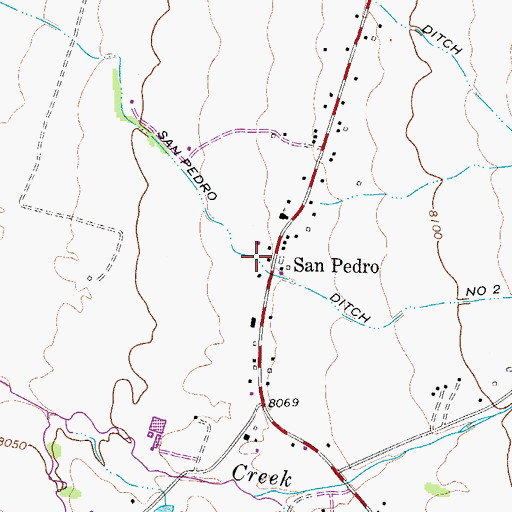Topographic Map of San Pedro, CO