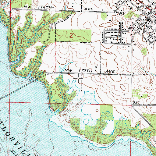 Topographic Map of Davis Farm Cemetery, IA
