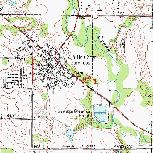 Topographic Map of Beebe Cemetery, IA