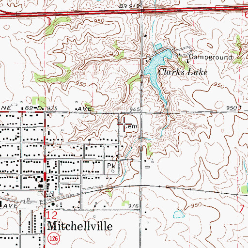Topographic Map of Mitchellville Cemetery, IA