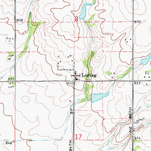 Topographic Map of Mount Zion Cemetery, IA