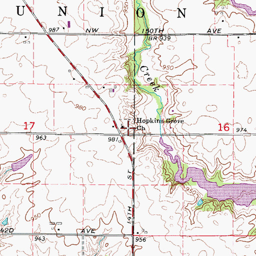Topographic Map of United Bretheran Cemetery, IA
