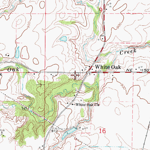 Topographic Map of White Oak Cemetery, IA