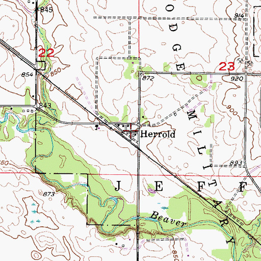 Topographic Map of Herrold, IA