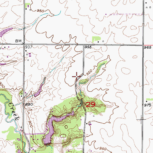 Topographic Map of Enterprise Cemetery, IA