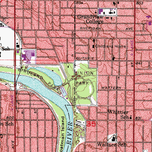 Topographic Map of Ida B Wise Smith State Historical Marker, IA