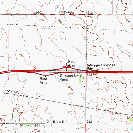 Topographic Map of Historic Des Moines State Historical Marker, IA