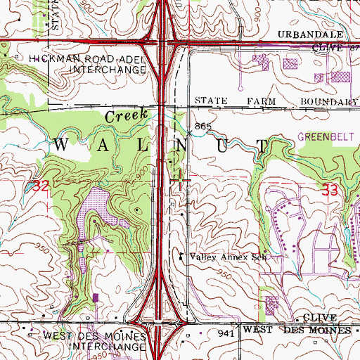 Topographic Map of Clive Public Library, IA