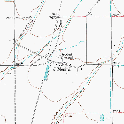 Topographic Map of Mesita, CO