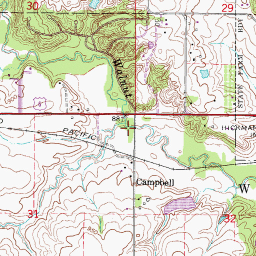Topographic Map of Westwood Plaza, IA