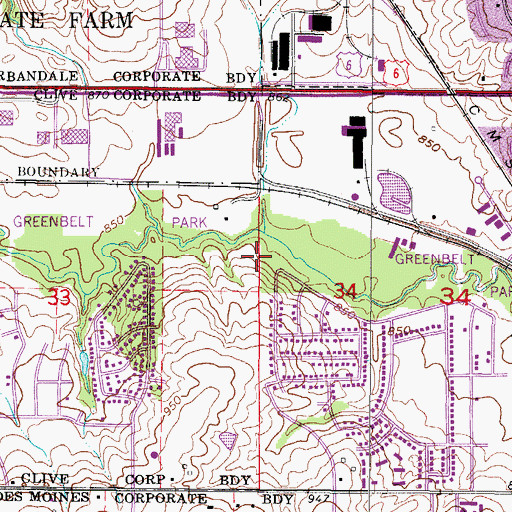 Topographic Map of Christian Life Worship Center, IA