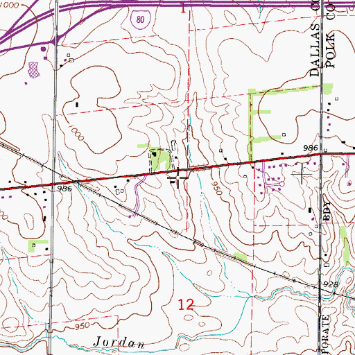 Topographic Map of Grace West Church, IA