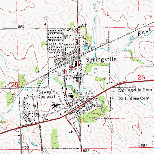 Topographic Map of United Methodist Church, IA