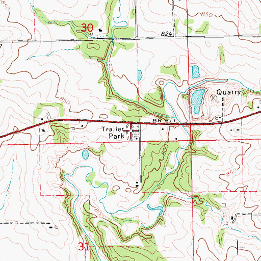 Topographic Map of Carlton Mobile Home Court, IA