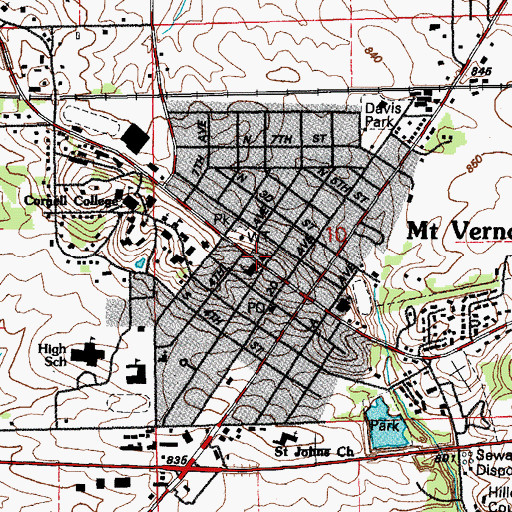 Topographic Map of United Methodist Church, IA