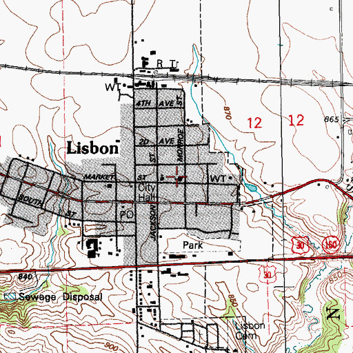 Topographic Map of Grace Bible Fellowship, IA