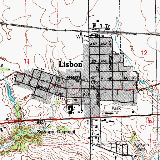Topographic Map of First Federated Church, IA