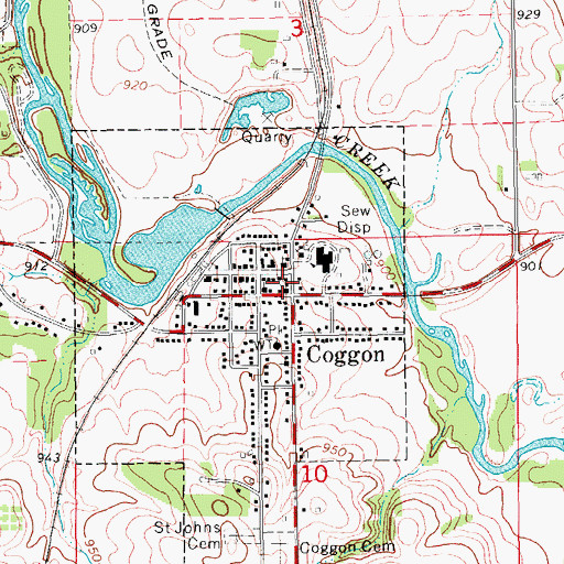 Topographic Map of Zion Presbyterian Church, IA