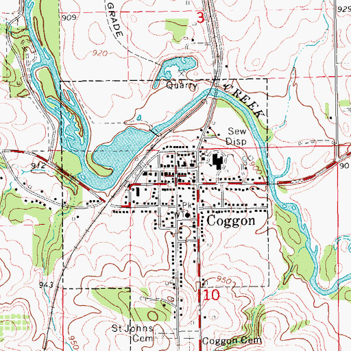 Topographic Map of Calvary Baptist Church, IA