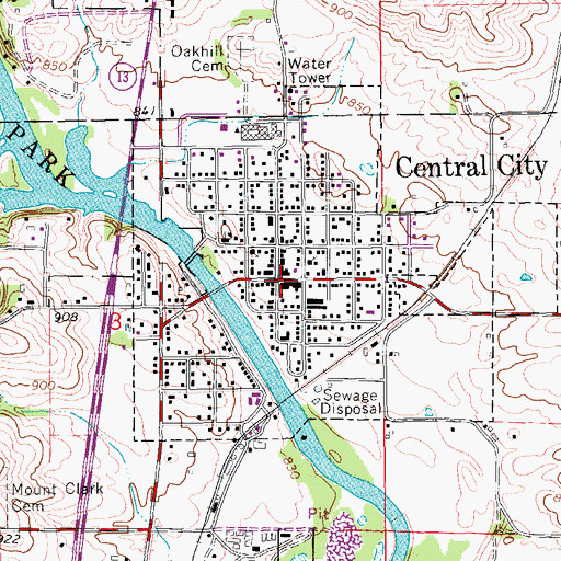 Topographic Map of John C Clegg Library, IA