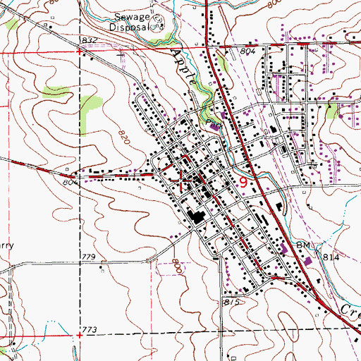 Topographic Map of Center Point United Methodist Church, IA