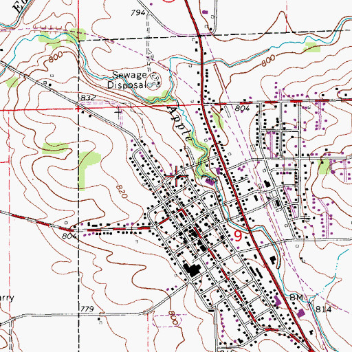 Topographic Map of Saint Johns Lutheran Church, IA