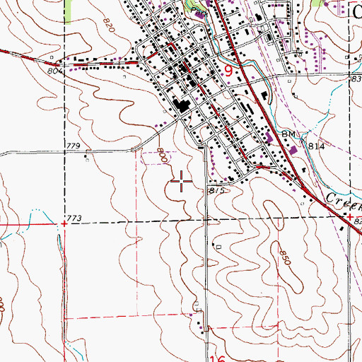 Topographic Map of Center Point - Urbana Preschool / Primary School, IA