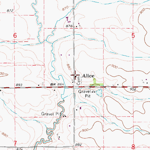 Topographic Map of Alice United Methodist Church, IA
