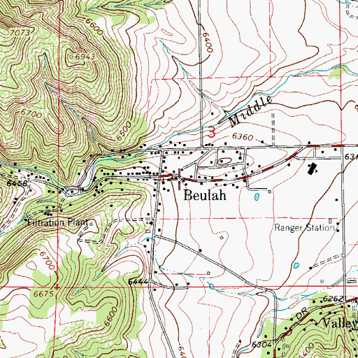Topographic Map of Beulah, CO