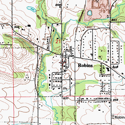Topographic Map of Robins Police Department, IA