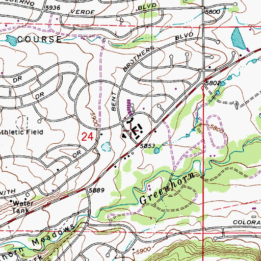 Topographic Map of Colorado City, CO