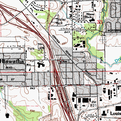 Topographic Map of Hiawatha Police Department, IA