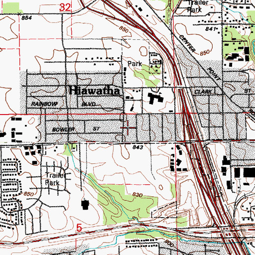 Topographic Map of Hiawatha City Hall, IA