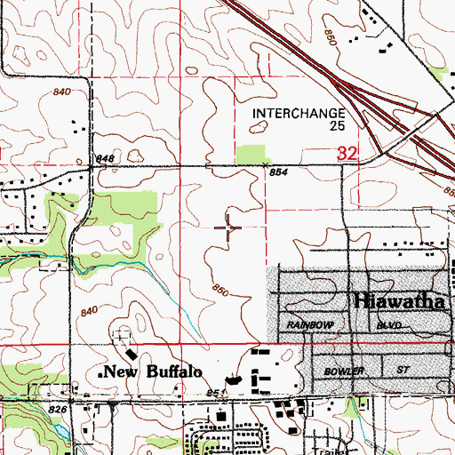 Topographic Map of Hiawatha Care Center, IA