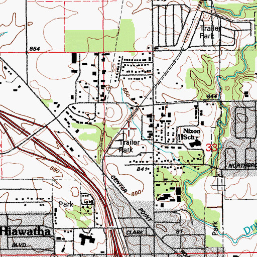 Topographic Map of Sunset Village, IA