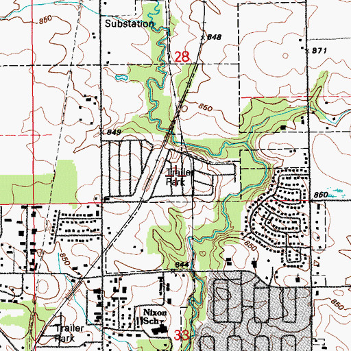 Topographic Map of Bali Hai Estates Mobile Home Park, IA
