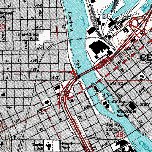 Topographic Map of Interchange 19C, IA