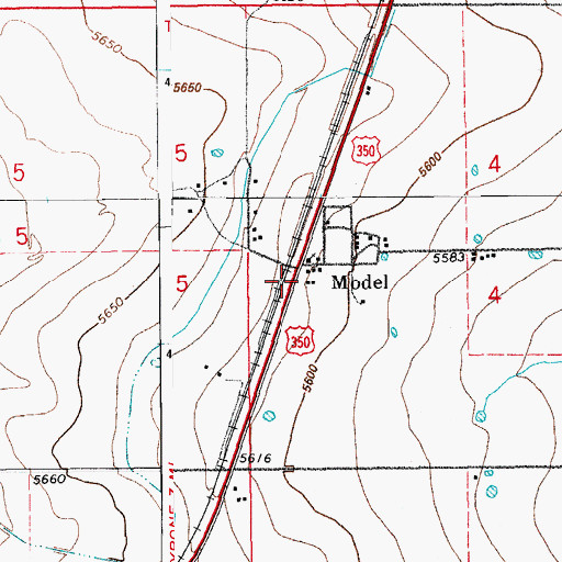 Topographic Map of Model, CO