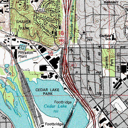 Topographic Map of Interchange 21, IA