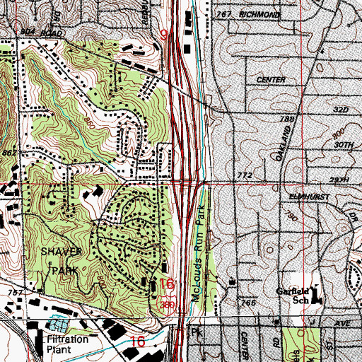 Topographic Map of Interchange 22, IA