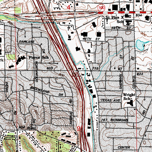 Topographic Map of Interchange 23, IA