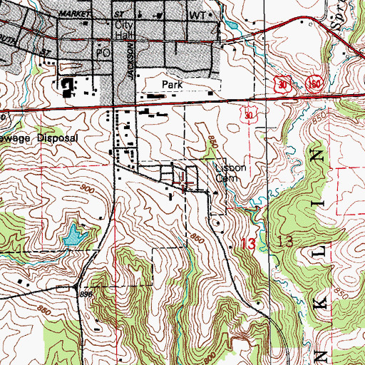 Topographic Map of Saint John Catholic Cemetery, IA