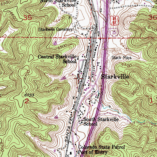 Topographic Map of Starkville, CO