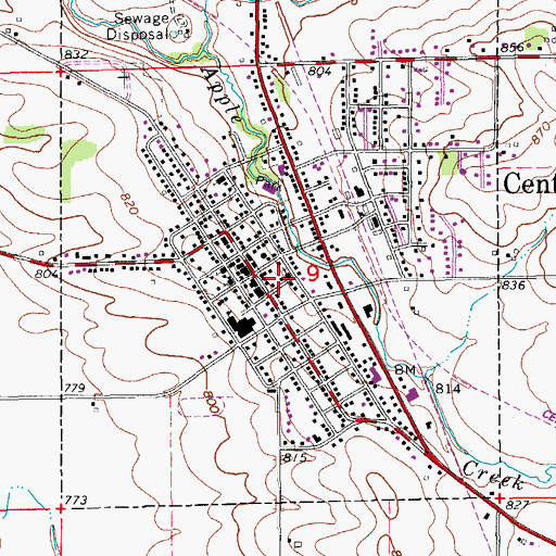 Topographic Map of Center Point Post Office, IA