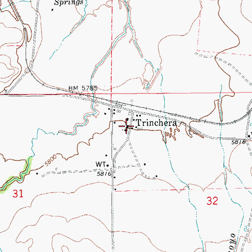 Topographic Map of Trinchera, CO