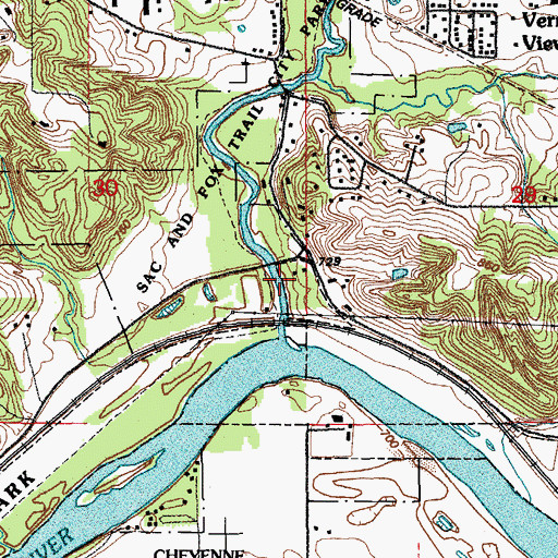 Topographic Map of Indian Creek Bridge Two, IA