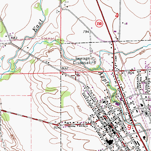 Topographic Map of Center Point Cemetery, IA